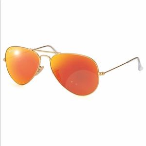Ray Ban Original Aviator Mirrored Orange Flash